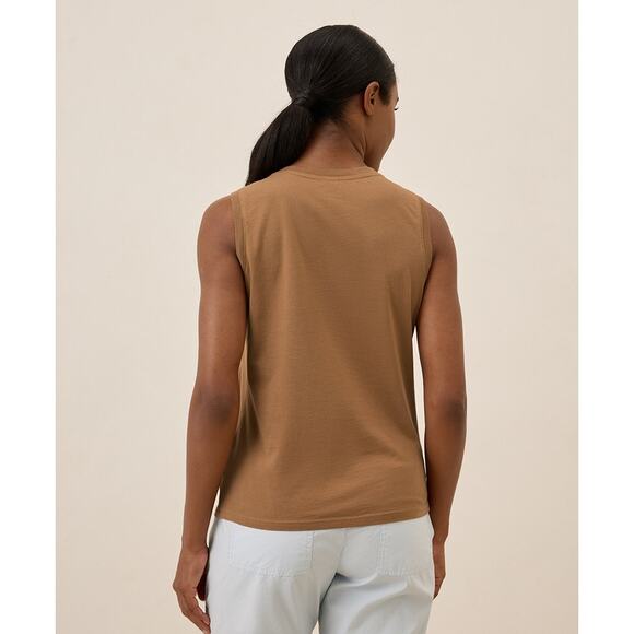 Pact Organic Softspun Tan Brown Sugar V-Neck Tank XL NWT - Picture 3 of 6